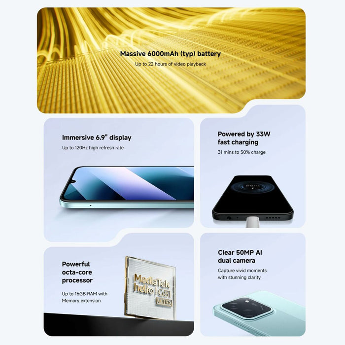 Smartphone Xiaomi POCO C85 6,9" Octa Core HELIO G99 ULTRA MediaTek Helio G81 MediaTek Dimensity 8500 Elite MediaTek Dimensity 95