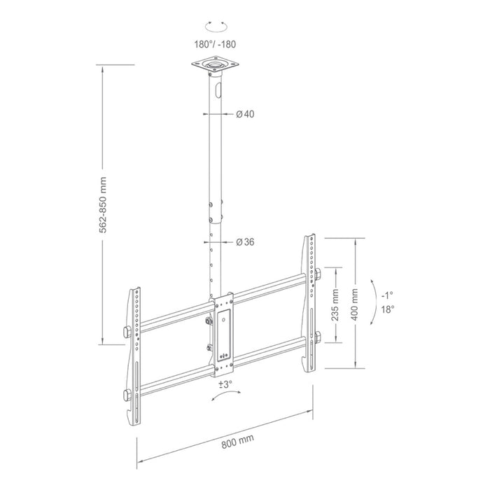 TV Stand XMART 3285 CM BLACK