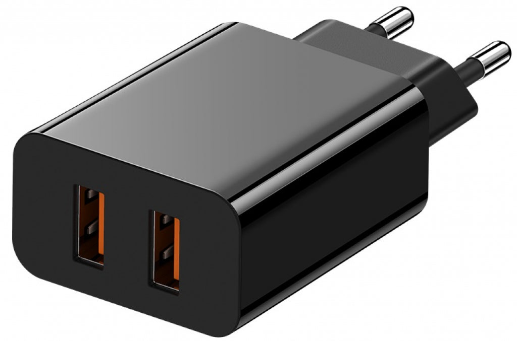 Charger Xmart Dual USB CHARGER 18W Black