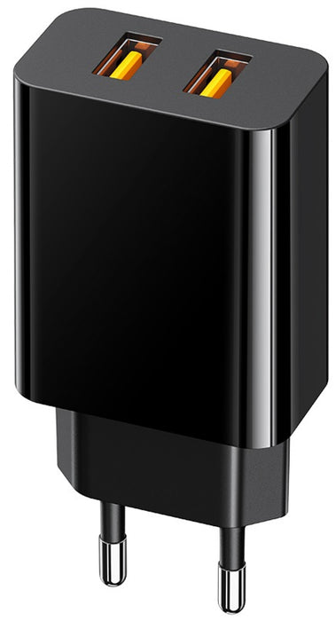 Charger Xmart Dual USB CHARGER 18W Black