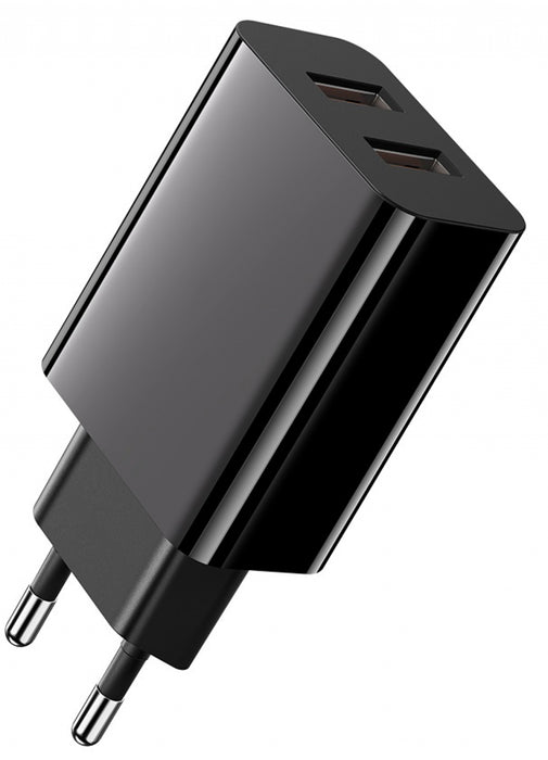 Charger Xmart Dual USB CHARGER 18W Black