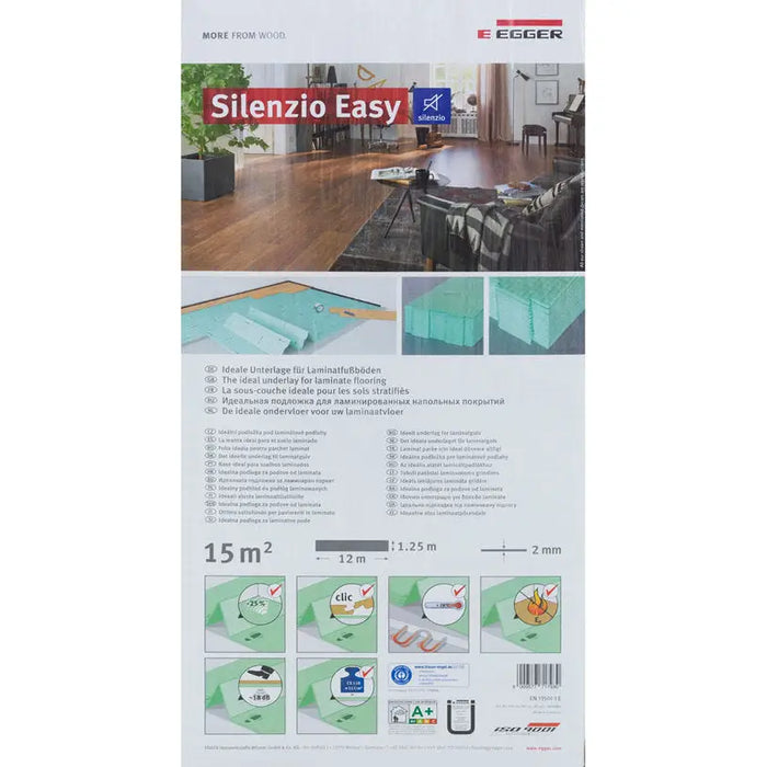 XPS UNDERLAY FOR LAMINATE EGGER SILENZIO EASY 15 M2 - Подложки за ламинат<<<Паркет и елементи за монтаж<<<Подови и