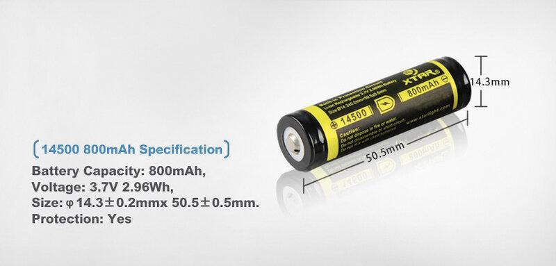 Rechargeable battery LiIon AA R6 3.7V 800mAh XTAR