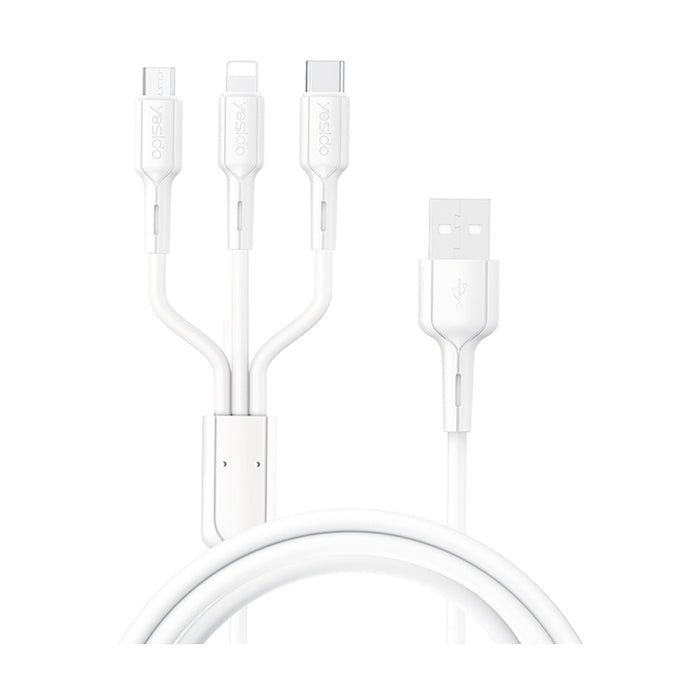 CABLE 3 IN 1 IPHONE / MICRO USB / USB-C YESIDO