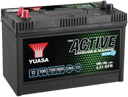 YUASA YBX ACTIVE LEISURE & MARINE EFB 100AH 750A L+