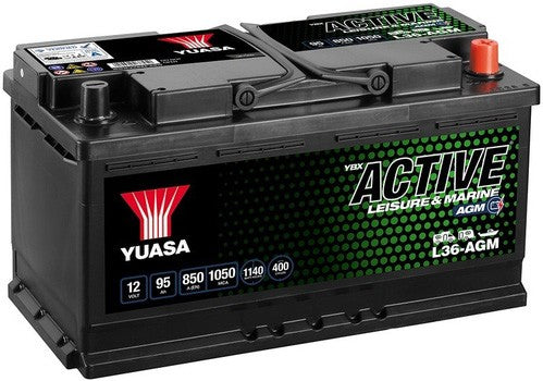 YUASA YBX ACTIVE LEISURE & MARINE AGM 95AH 850A R+