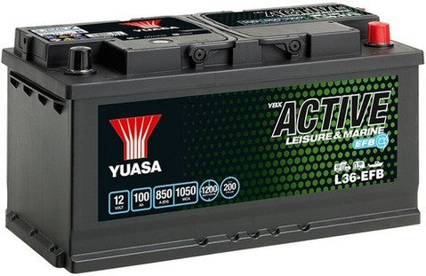 YUASA YBX ACTIVE LEISURE & MARINE EFB 100AH 850A R+
