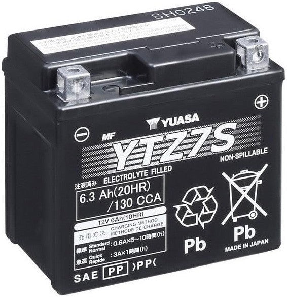 YUASA YTZ7S 6.3AH 130A R+ AGM