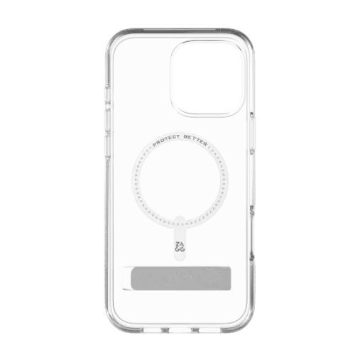 ZAGG Crystal Palace Snap Kickstand MagSafe Case with Stand for iPhone 16 Pro Max - Clear - Cell phone cases