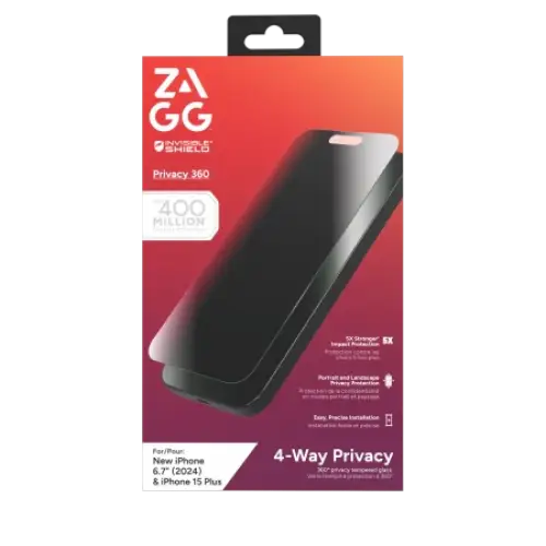 ZAGG InvisibleShield Glass Elite Privacy 360 for iPhone 15 Plus / 16 Plus - Cell phone tempered glass<<<HurtelXML