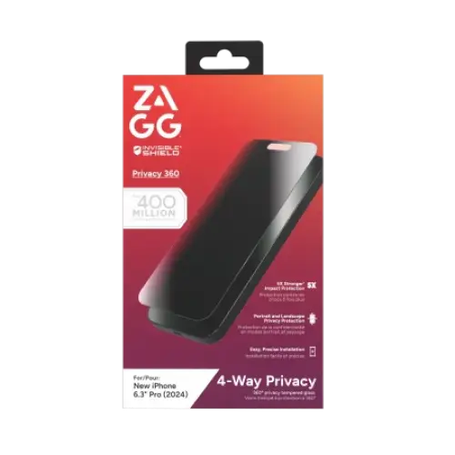 ZAGG InvisibleShield Glass Elite Privacy 360 for iPhone 16 Pro - Cell phone tempered glass<<<HurtelXML