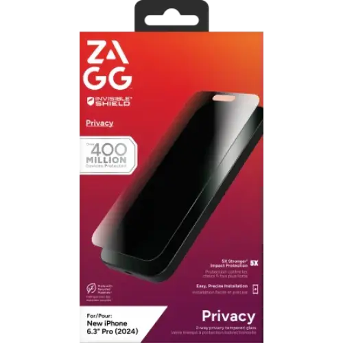ZAGG InvisibleShield Glass Elite Privacy for iPhone 16 Pro - Cell phone tempered glass<<<HurtelXML