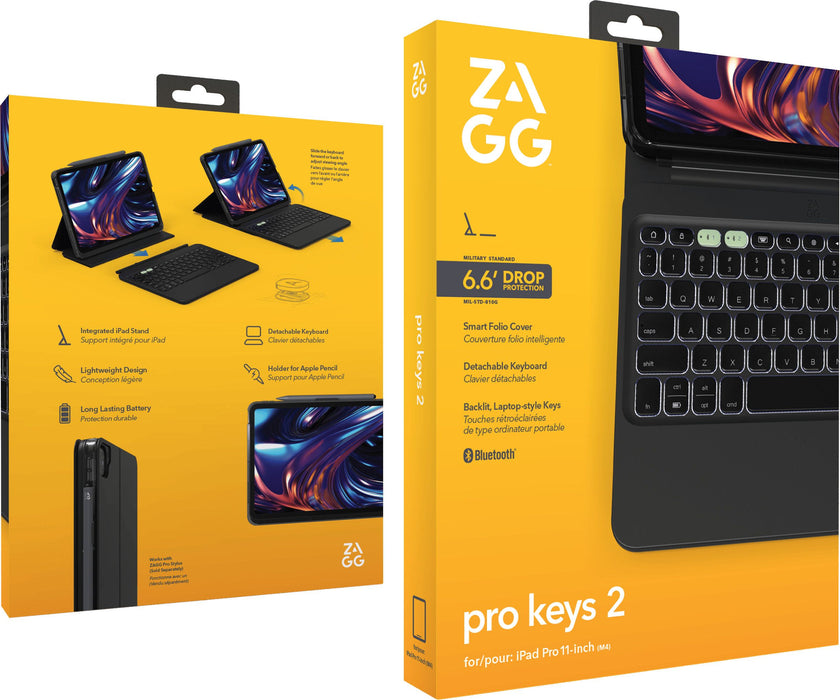 Keyboard ZAGG KB Pro Keys 2 iPad Pro 11 (M4) Black 103414663
