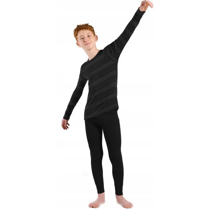 Zestaw bielizny dziecięcej Odlo Set long ACTIVE WARM ECO SET roz. 92cm Czarno-Szary - Thermoactive