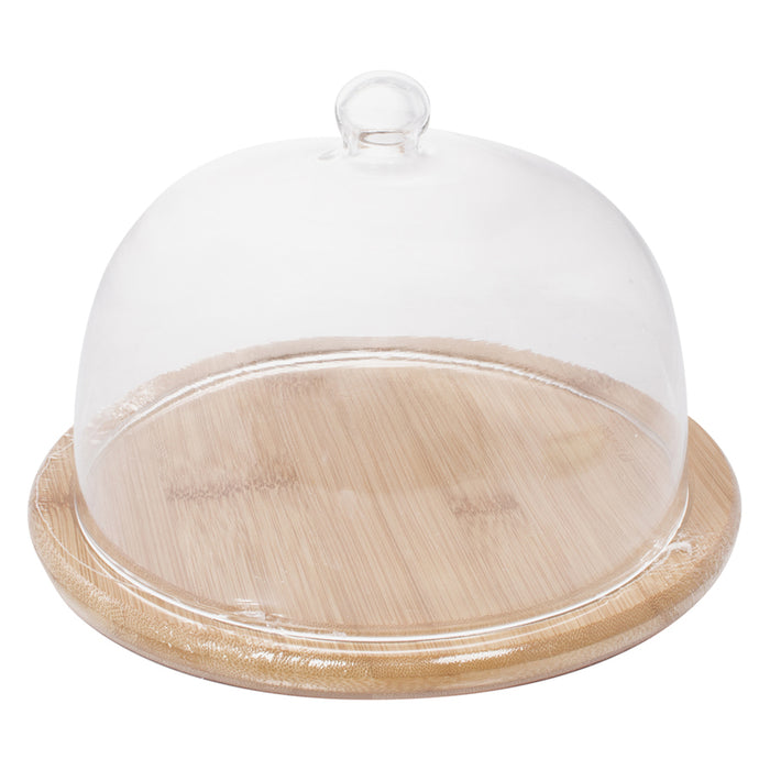CHEESE PLATE GLASS LID 24CM Z1486 ZOKURA