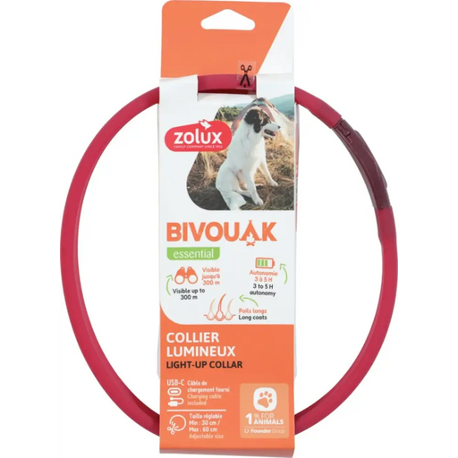 ZOLUX Bivouak LED Silicone red - dog collar - 30-60 cm - A walkDLP-SOS<<<For the dogDLP<<<ActionPL