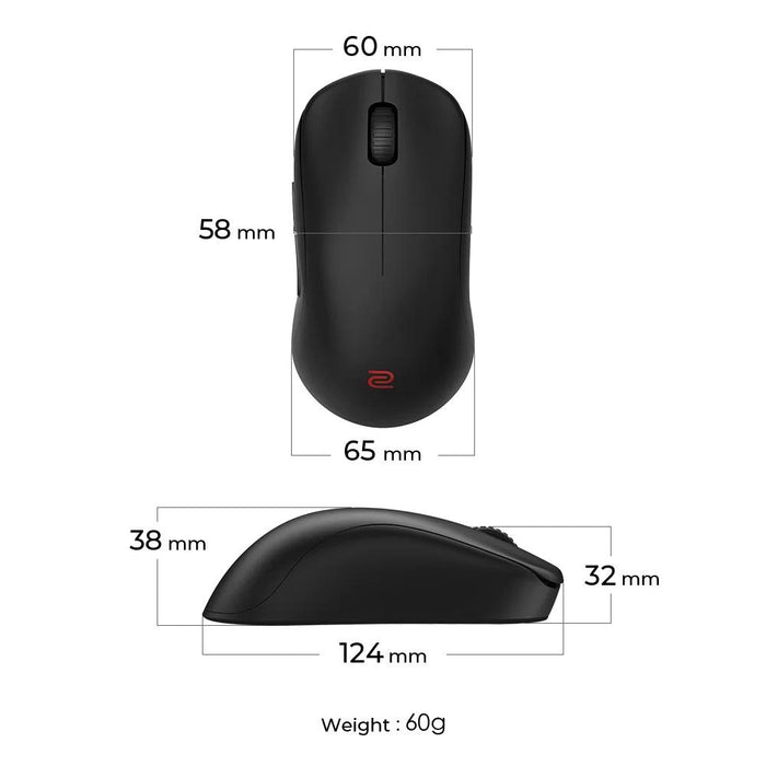 ZOWIE U2 Gaming Wireless Mouse, 2.4G, Black
