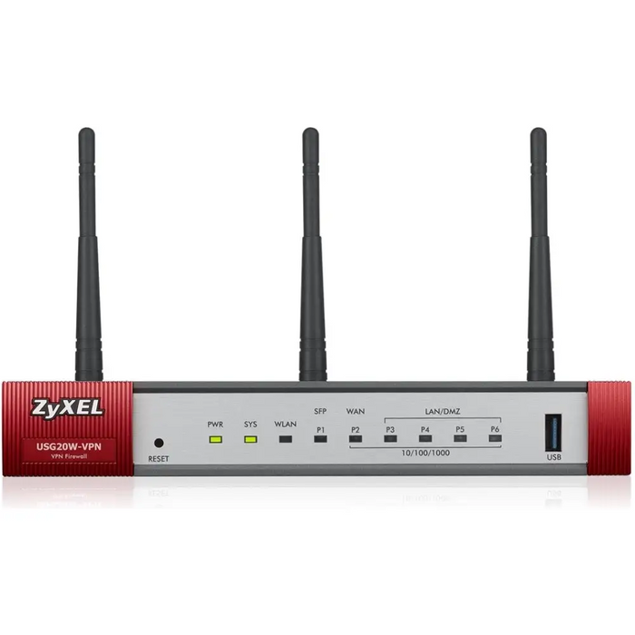 Zyxel USG20W-VPN-EU0101F wireless router Gigabit Ethernet Dual-band (2.4 GHz / 5 GHz) Grey Red