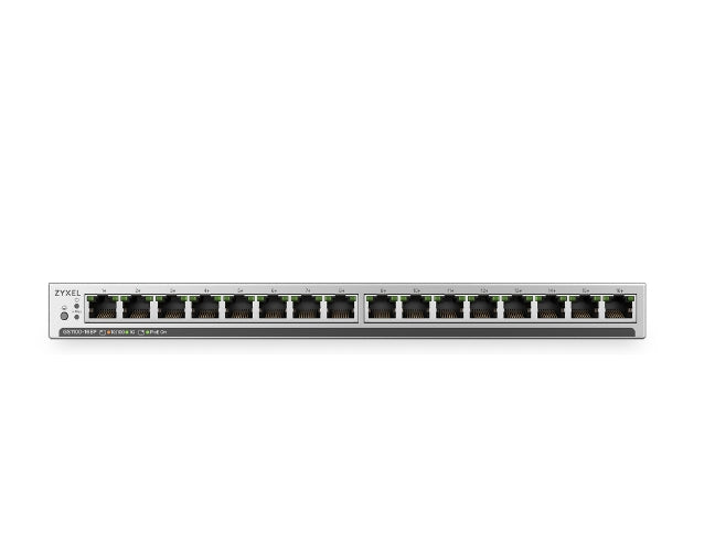ZyXEL GS1100-16EPS Slimline Unmanaged + PoE+ 135W 16 port Gigabit  Unmanaged + Switch