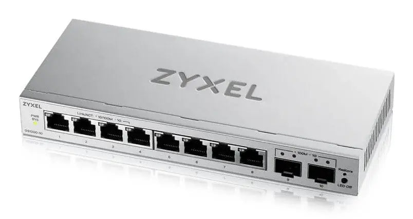 Switch ZyXEL GS-1200-10, V3, Managed, 8-port, 10/100/1000 with 2Gbe Uplink