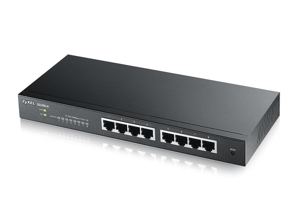Switch ZYXEL GS1900, 8 port managed, Gigabit