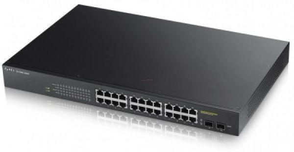 Switch ZYXEL GS1900-24HP, 24 Port Managed PoE, Cabinet Mount