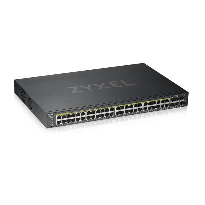 Switch ZYXEL GS1920-48HP, 44x GbE ports, 4x Combo SFP/RJ-45 ports, Controllable, Cabinet mounting