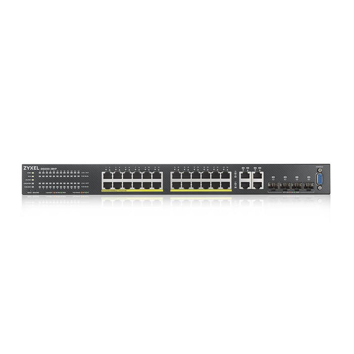 Switch ZyXEL GS-2220-28HP, 24-port Layer2+, 24x Gigabit PoE + 4x Gigabit combo (RJ45/SFP), Managed