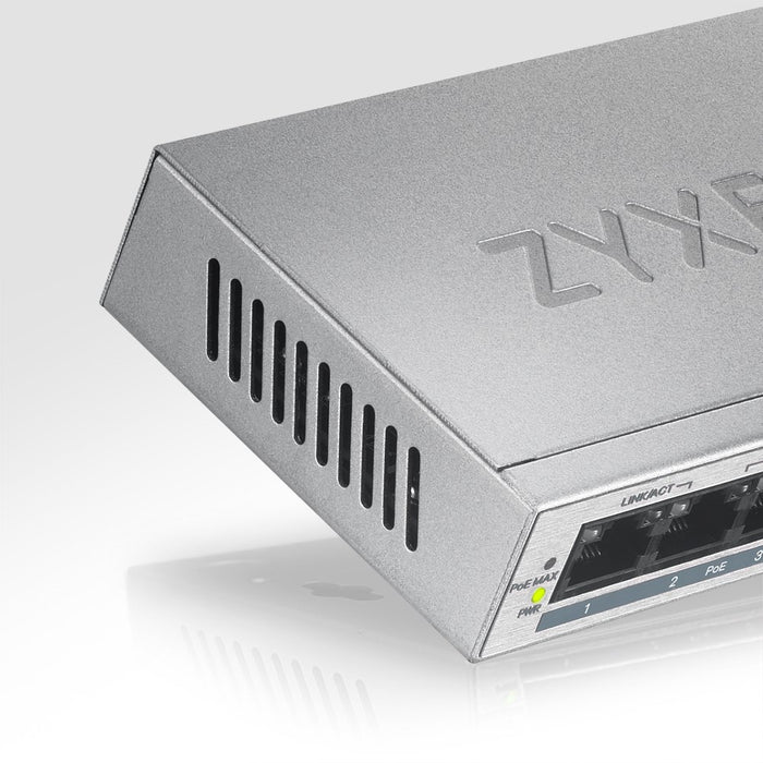 Switch ZyXEL GS1005-HP, 5-port gigabit unmanaged PoE+, 60W