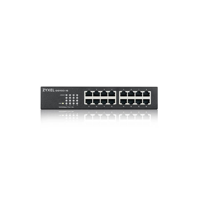 Switch ZYXEL GS1100-16, 16 ports, Gigabit, for mounting in a cabinet