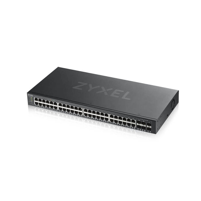 ZYXEL GS1920-48 switch, 44x GbE ports, 4x Combo SFP/RJ-45 ports, managed, for rack mounting