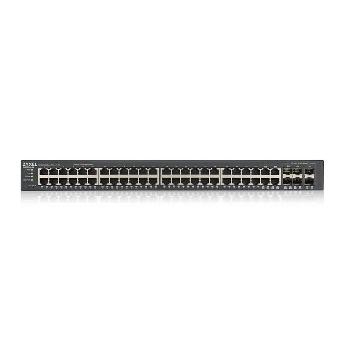 ZYXEL GS1920-48 switch, 44x GbE ports, 4x Combo SFP/RJ-45 ports, managed, for rack mounting