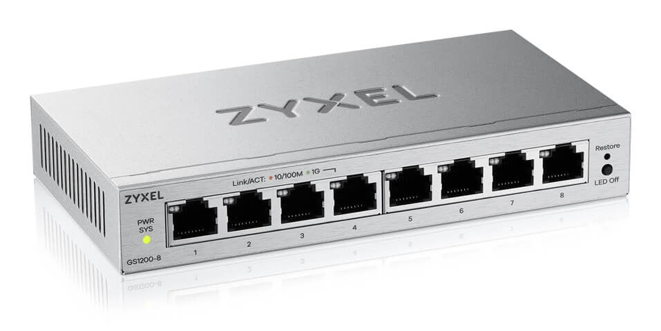 ZyXEL GS1200-8 v3, 8 Port Gigabit webmanaged Desktop Switch