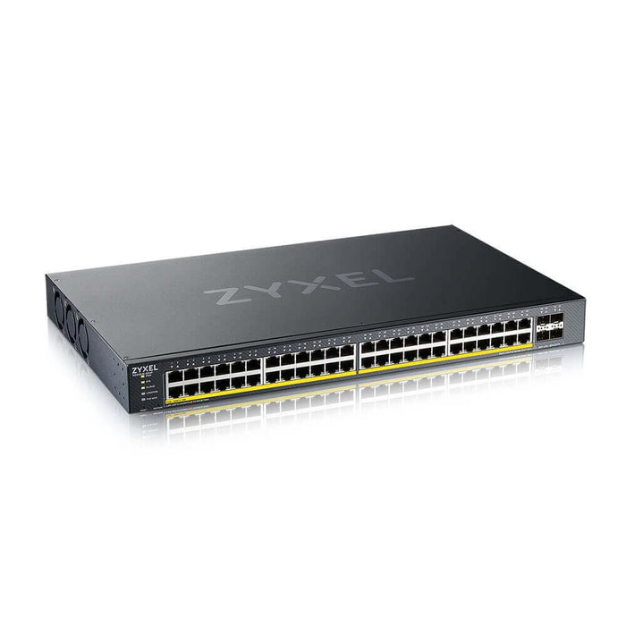 Zyxel XGS1935-52HP, 52 Port Lite-L3 Smart Managed PoE Switch, 48x Gigabit PoE and 4x 10G SFP+, hybrid mode, standalone or NebulaFlex Cloud, 375 Watt PoE