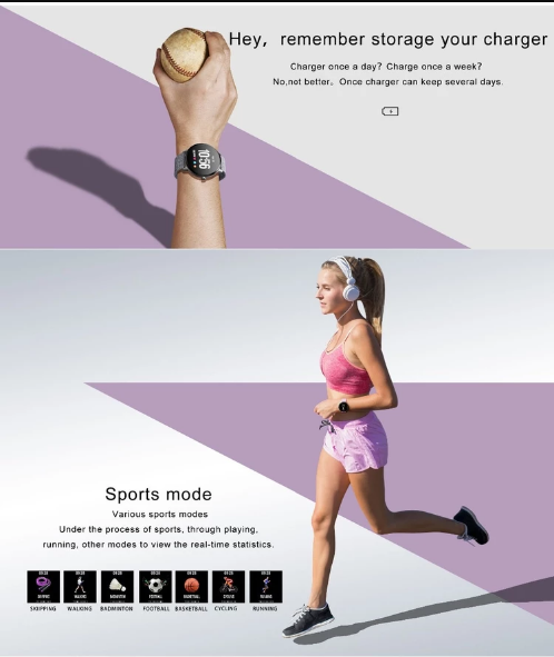 Smart Fitness Watch Vektros V11 Waterproof IP67 Pulse, Pedometer, Blood Pressure