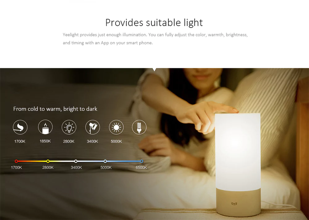 Smart Lamp bedside table Xiaomi Mijia - Bluetooth, WiFi, App