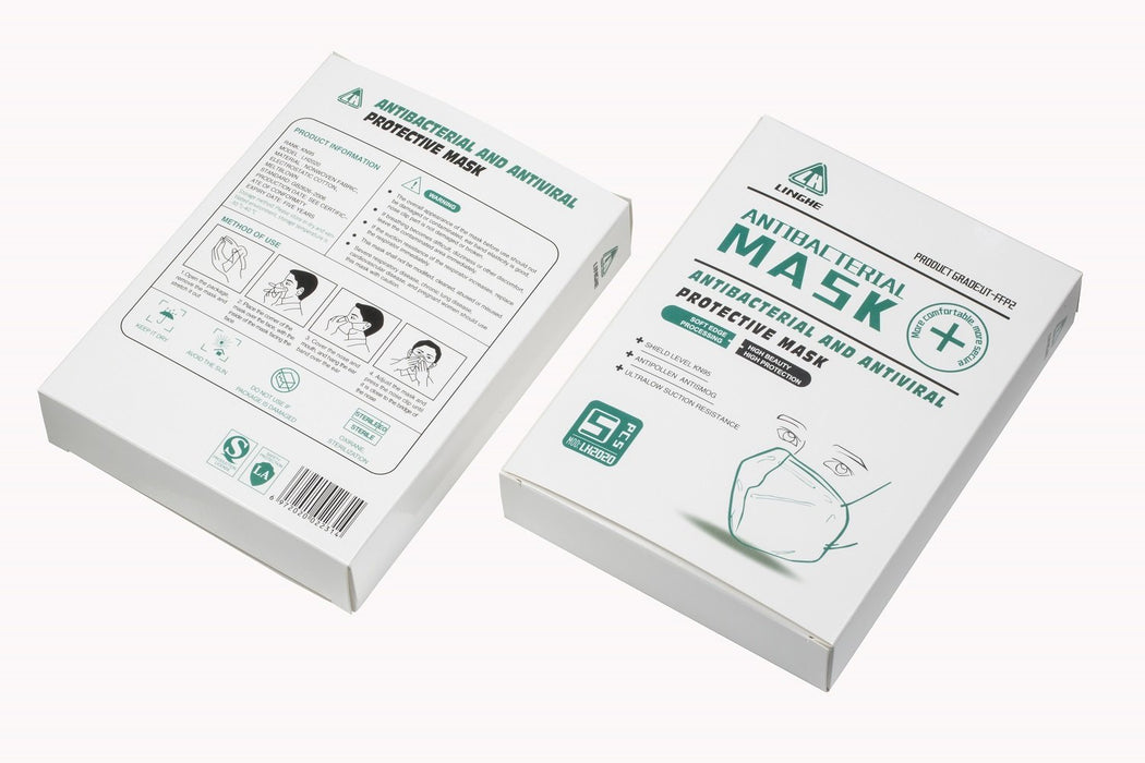 Box 5 pieces standard Mask FFP2, N95, KN95 against air pollution, PM2.5, Antibacterial, Antiviral