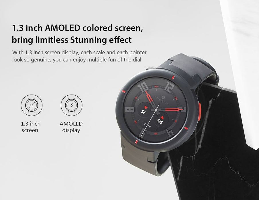 Xiaomi Huami Amazfit Verge Smart Watch, GPS, Bluetooth, Waterproof, 512MB RAM, 4GB ROM, Heart Rate