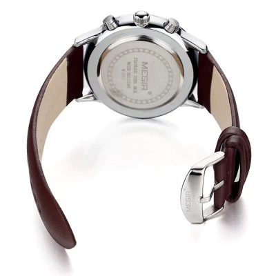 Men's waterproof quartz watch with leather strap MEGIR 2011