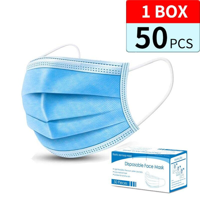 Box 50 pcs. Professional high-quality three-ply surgical mask of nonwovens