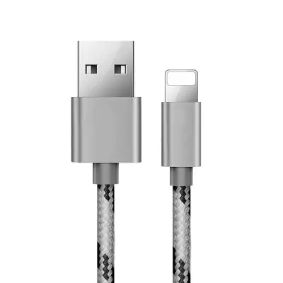 Braided aluminum charging cable 2 m for iPhone 5/6/7/8 / X / XS / XR