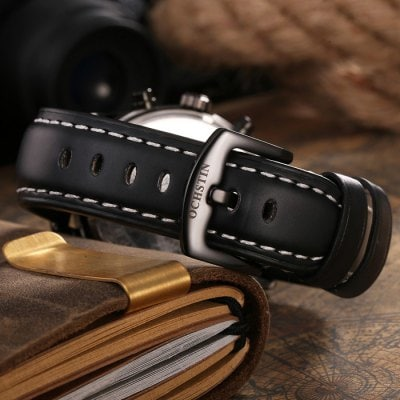 Men's waterproof quartz watch with leather strap OCHSTIN GQ043B