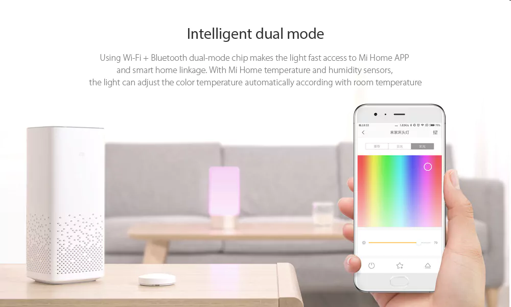 Smart Lamp bedside table Xiaomi Mijia - Bluetooth, WiFi, App