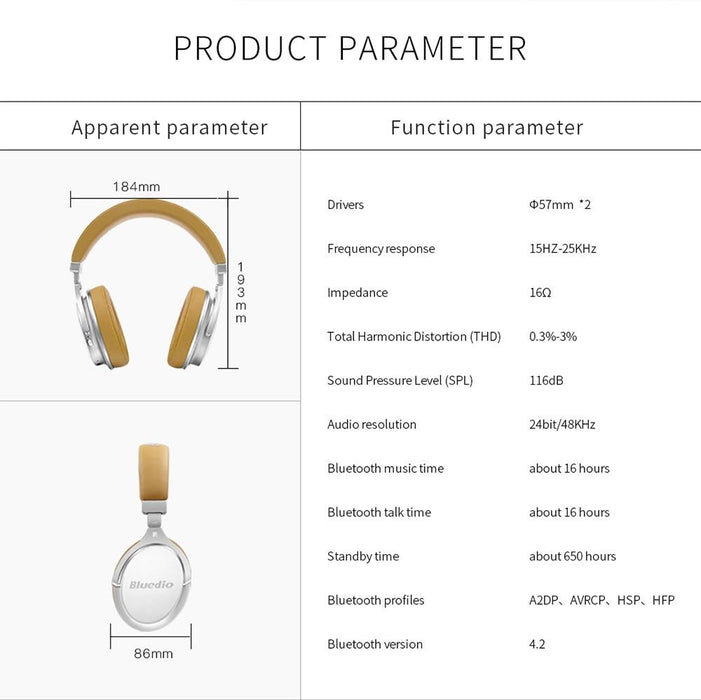 Wireless headphones Bluedio F2, Active Noise Canceling, Bluetooth Stereo