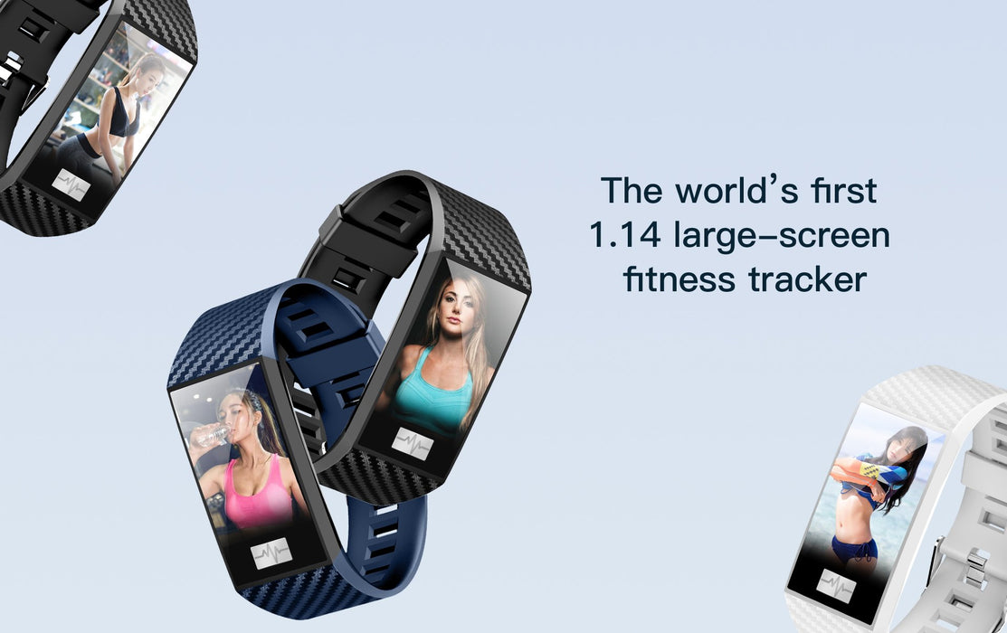 Fitness smart bracelet F98 1.14 a large display, monitor pulse, ECG graph blood pressure, IP68 waterproof