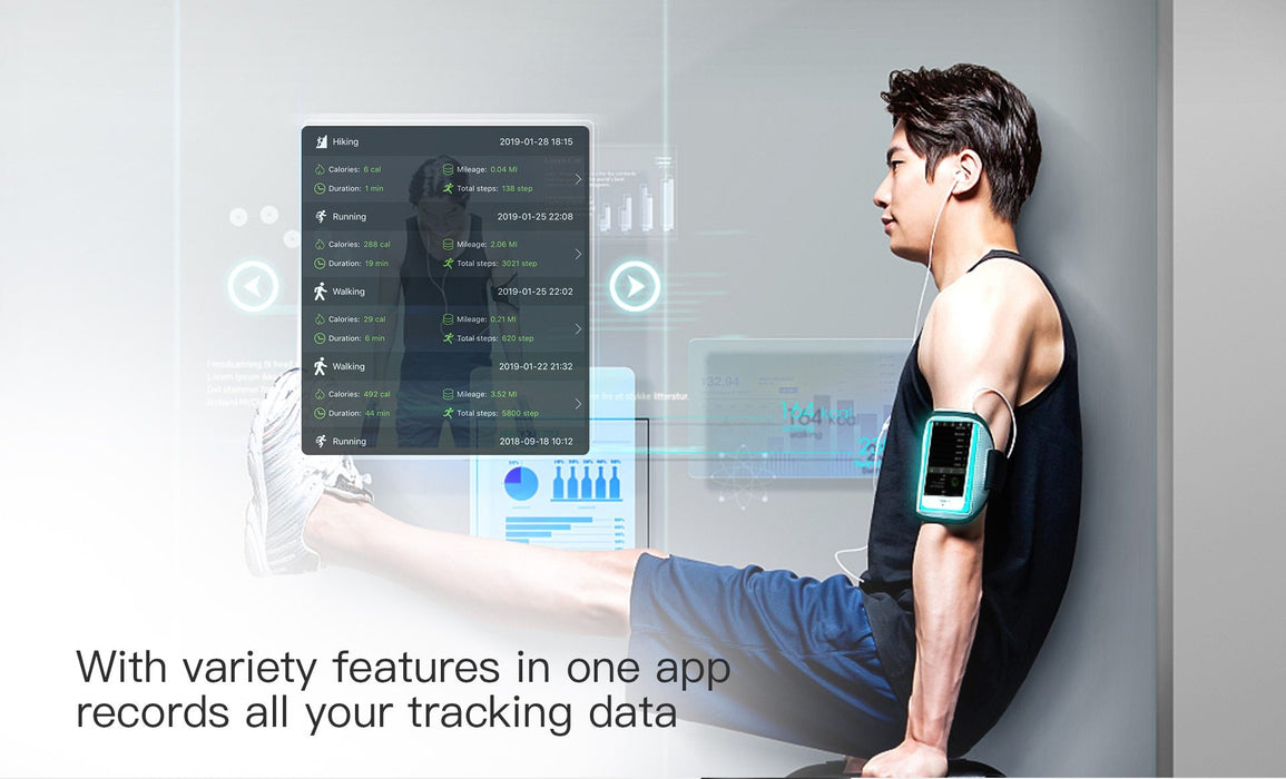 Fitness smart bracelet F98 1.14 a large display, monitor pulse, ECG graph blood pressure, IP68 waterproof