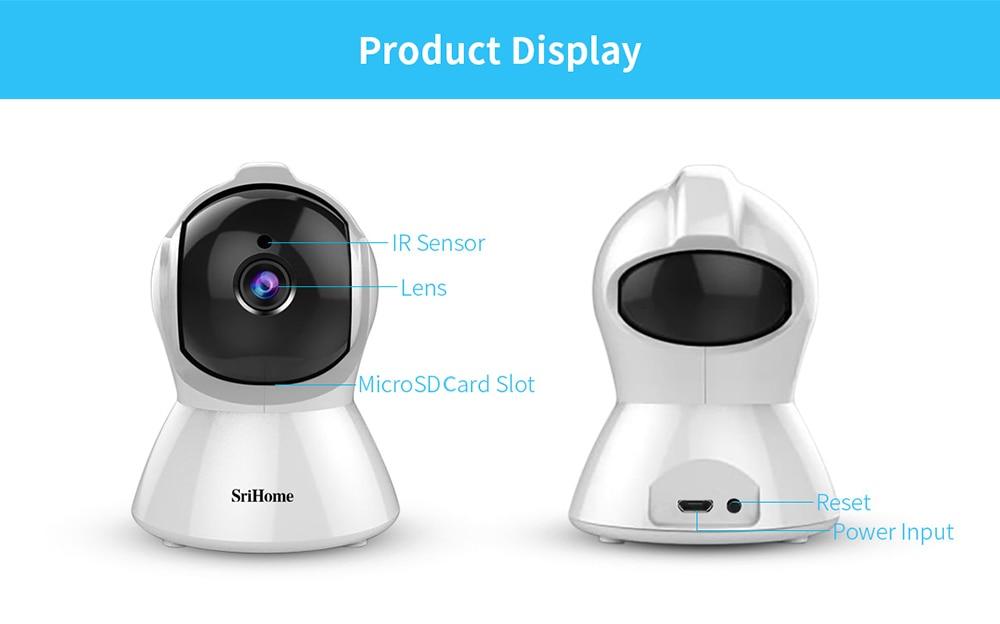 IP camera Sricam SH025 Smart Home Wifi 1080P, ONVIF, night vision, internal mounting, rotating, follow a subject