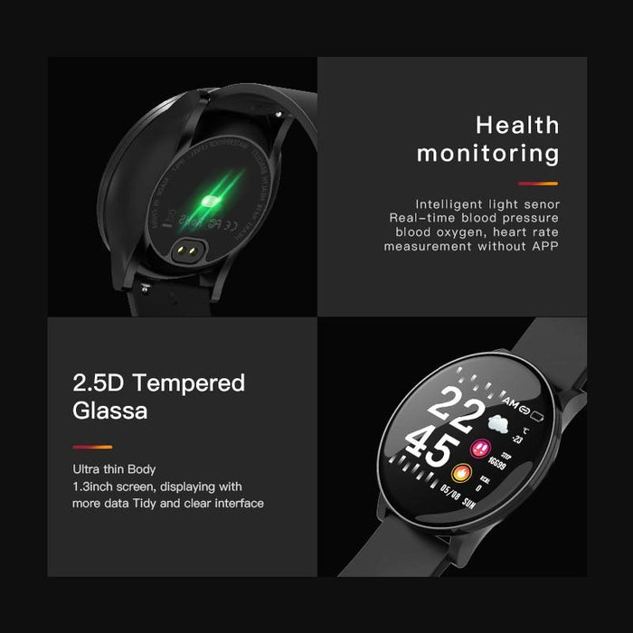 Smart watch Vektros W8 Fitness Tracker, pulse, blood pressure, blood oxygen, sleep quality, Metal shell, Waterproof