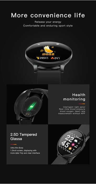 Smart watch Vektros W8 Fitness Tracker, pulse, blood pressure, blood oxygen, sleep quality, Metal shell, Waterproof