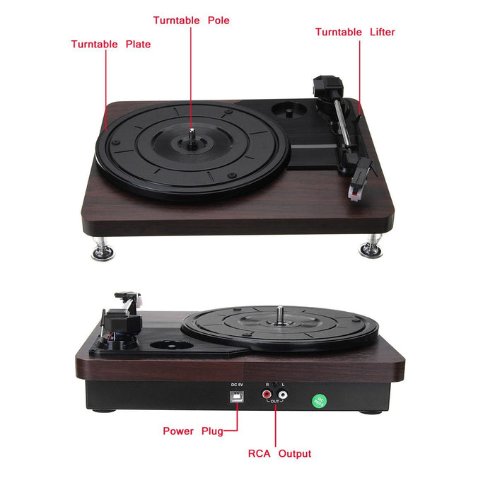 Portable digital turntable, 3.5 mm USB output